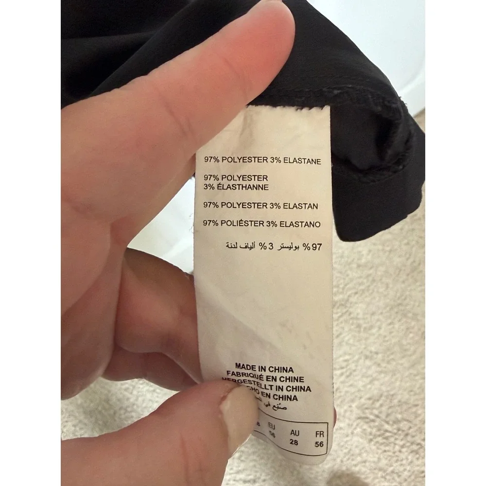 Michel Studio Black Draped Open Front Blazer Ruched‎ 3/4 Sleeve Plus Size 24